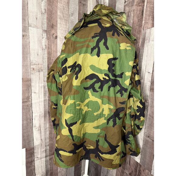 US ARMY Cold Weather Field Jacket Coat Woodland Camouflage Medium Long Y2K Gift - Picture 15 of 16
